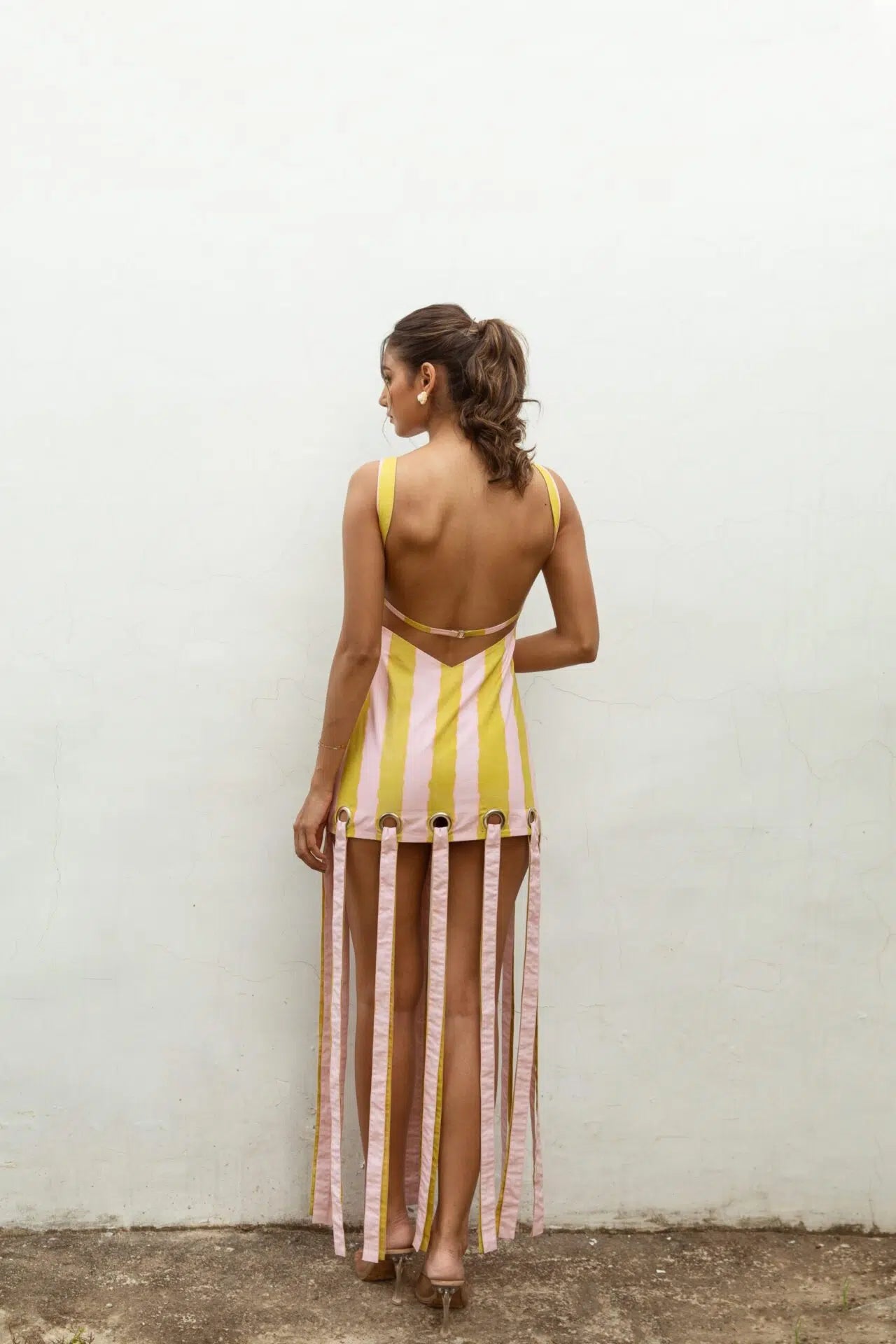 Striped fringe mini dress for women India — brunch and vacation outfit — Label WildChild